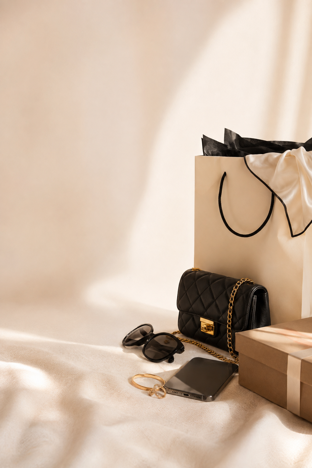 Luxury USA shopping items prepared for delivery
